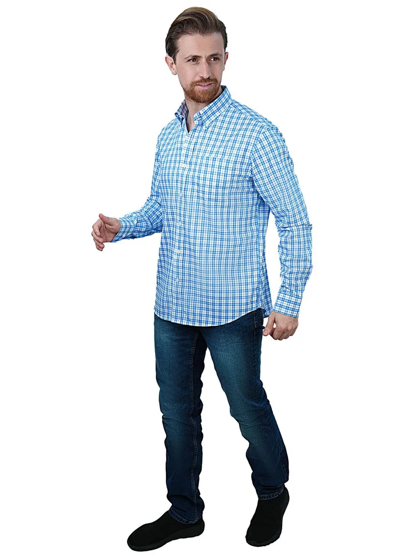 جيوردانو قميص أكسفورد قطني بأكمام طويلة مقاوم للتجعد للرجال